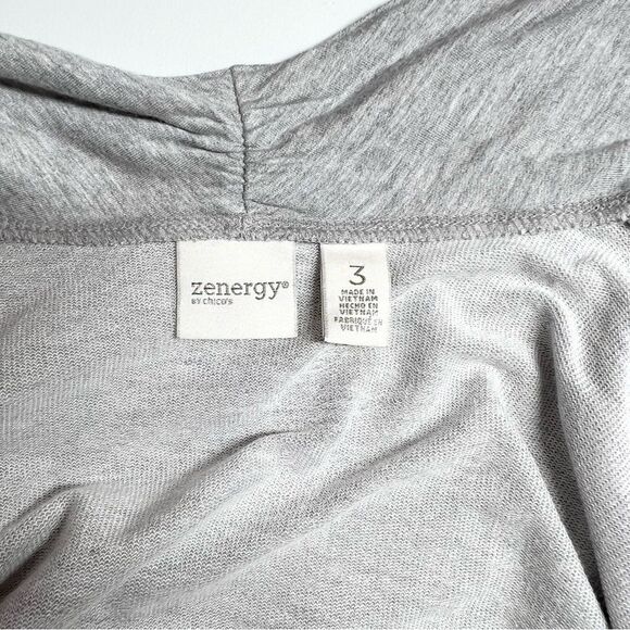 Zenergy by Chico’s Drape Open Front Sporty Grey Cardigan Sweatshirt XL - Picture 8 of 11